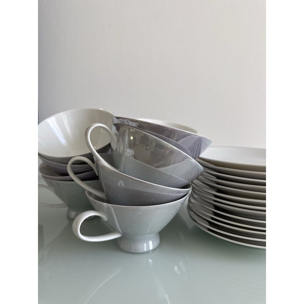 Rosenthal Germany Studio Line 25Pc Tea Set Cups Saucers Creamer Gray Modern